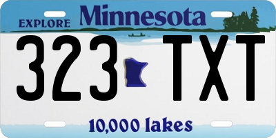 MN license plate 323TXT