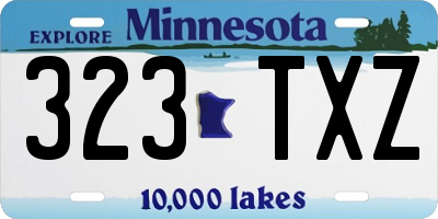 MN license plate 323TXZ