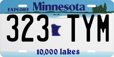 MN license plate 323TYM