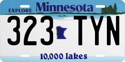 MN license plate 323TYN