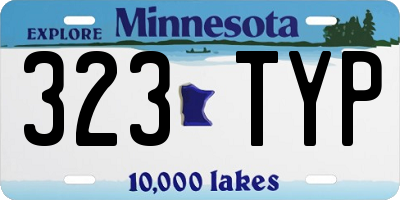 MN license plate 323TYP