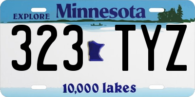 MN license plate 323TYZ