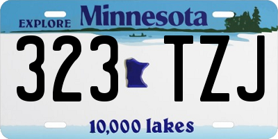 MN license plate 323TZJ