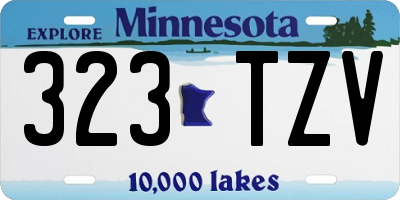 MN license plate 323TZV