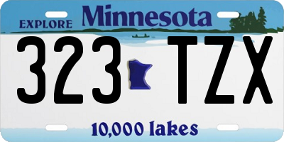 MN license plate 323TZX