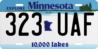 MN license plate 323UAF