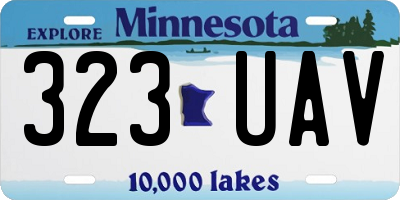 MN license plate 323UAV