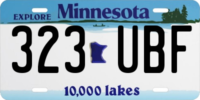 MN license plate 323UBF