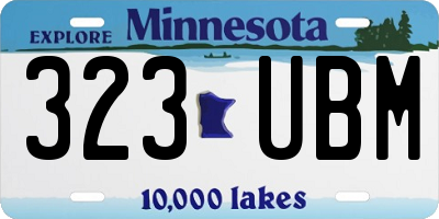 MN license plate 323UBM