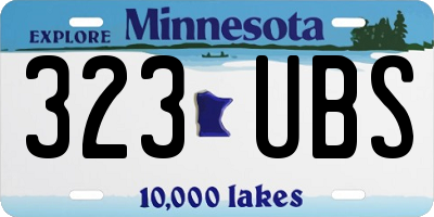 MN license plate 323UBS