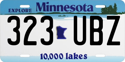 MN license plate 323UBZ