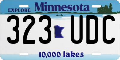 MN license plate 323UDC