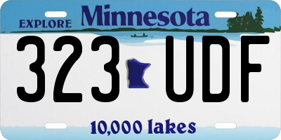 MN license plate 323UDF