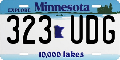 MN license plate 323UDG