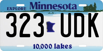 MN license plate 323UDK