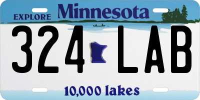 MN license plate 324LAB