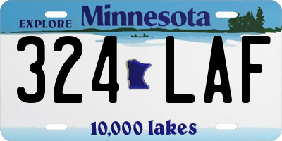 MN license plate 324LAF