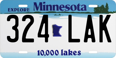 MN license plate 324LAK