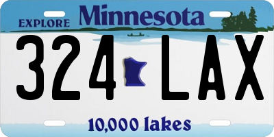 MN license plate 324LAX