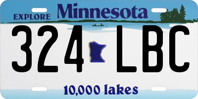MN license plate 324LBC