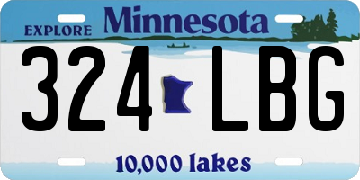 MN license plate 324LBG