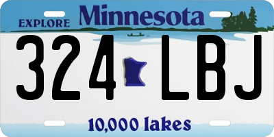 MN license plate 324LBJ