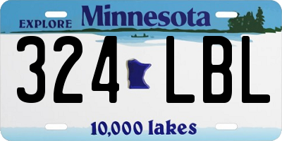 MN license plate 324LBL