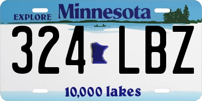 MN license plate 324LBZ