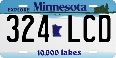MN license plate 324LCD