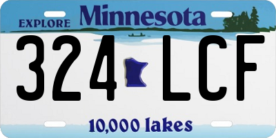 MN license plate 324LCF