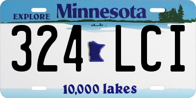 MN license plate 324LCI