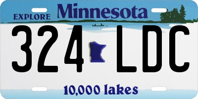 MN license plate 324LDC
