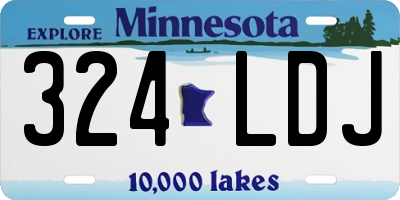 MN license plate 324LDJ