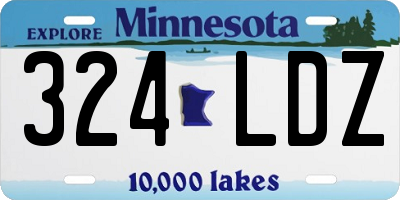 MN license plate 324LDZ