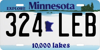 MN license plate 324LEB