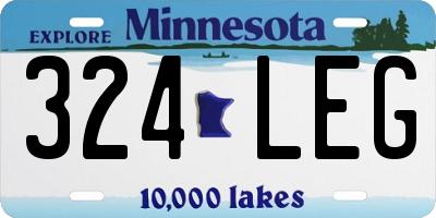 MN license plate 324LEG