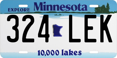 MN license plate 324LEK