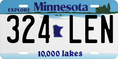 MN license plate 324LEN