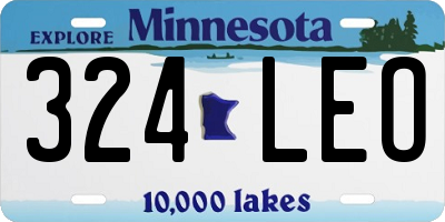 MN license plate 324LEO