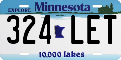 MN license plate 324LET