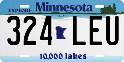 MN license plate 324LEU
