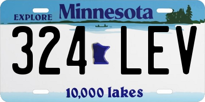 MN license plate 324LEV