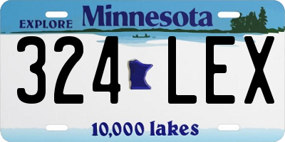 MN license plate 324LEX