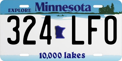 MN license plate 324LFO