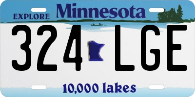 MN license plate 324LGE