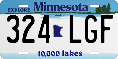 MN license plate 324LGF