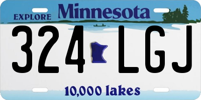 MN license plate 324LGJ