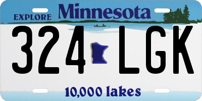 MN license plate 324LGK