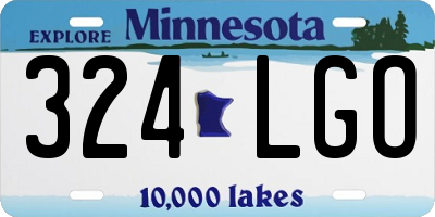 MN license plate 324LGO