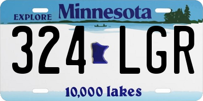 MN license plate 324LGR